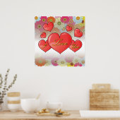 Gelukkig Valentijnsdag met hart... ik hou van je Poster (Keuken)