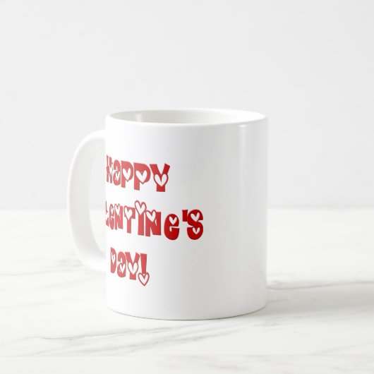 Gelukkig Valentijnsdag met hart Koffiemok (Voorkant links)