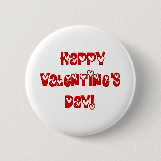 Gelukkig Valentijnsdag met hart Ronde Button 5,7 Cm (Voorkant)