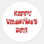 Gelukkig Valentijnsdag met hart Ronde Sticker (Voorkant)