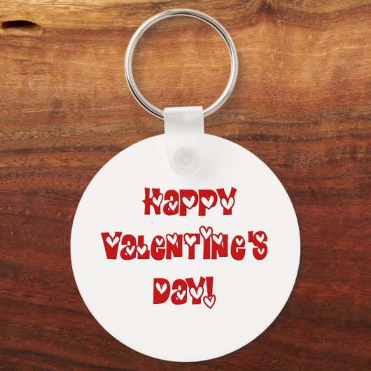 Gelukkig Valentijnsdag met hart Sleutelhanger (Voorkant)