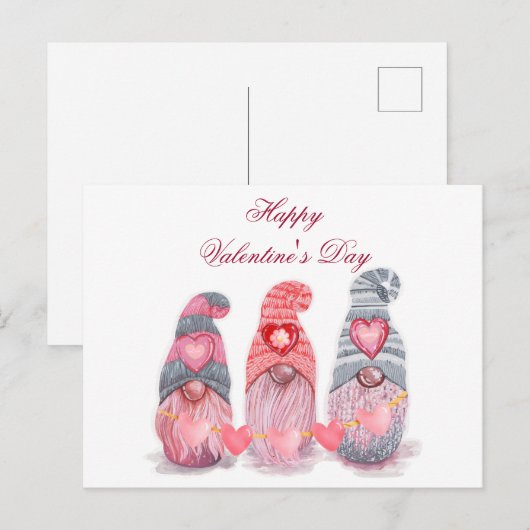 Gelukkig Valentijnsdag met hartkloppingen Briefkaart (Voorkant / Achterkant)