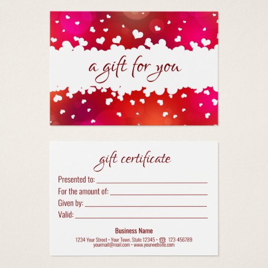 Gelukkig Valentijnsdag met mooie harten Kaart (Voorkant /achterkant)