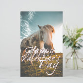 Gelukkig Valentijnsdag met uitziende paarden (Staand voorkant)