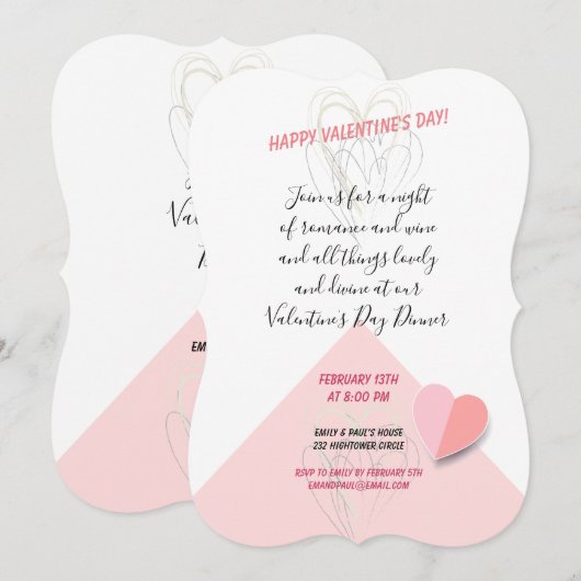 Gelukkig Valentijnsdag Modern Design Kaart (Voorkant / Achterkant)