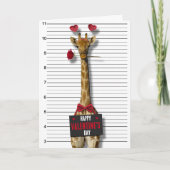 Gelukkig Valentijnsdag Mugshot Guilty Giraffe Funn Kaart (Voorkant)