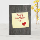 Gelukkig Valentijnsdag notitie op hout Kaart (Gele Bloem)