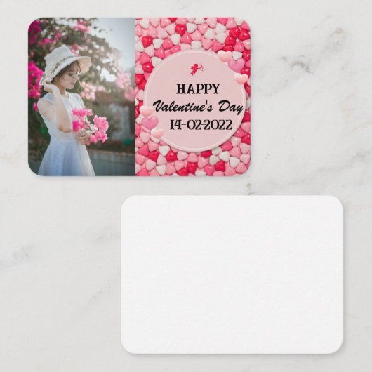 gelukkig - valentijnsdag notitiekaartje (Voorkant / Achterkant)