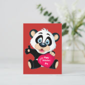 Gelukkig Valentijnsdag Panda-Beer Briefkaart (Staand voorkant)