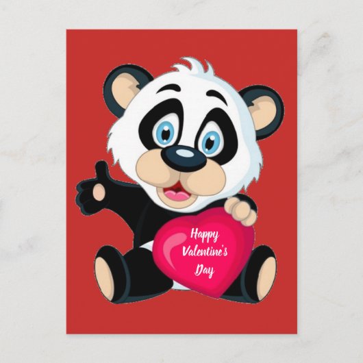 Gelukkig Valentijnsdag Panda-Beer Briefkaart (Voorkant)