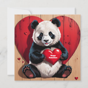 Gelukkig Valentijnsdag Panda-Beer Feestdagenkaart