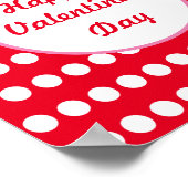 Gelukkig Valentijnsdag Polka Dot Wall Poster (rood (Hoek)
