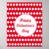 Gelukkig Valentijnsdag Polka Dot Wall Poster (rood (Voorkant)