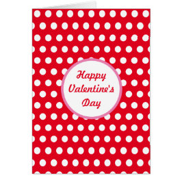 Gelukkig Valentijnsdag Polka Dot Wenskaart (rood)