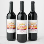 Gelukkig Valentijnsdag Quote Wijn Etiket (Flessen)