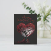 Gelukkig Valentijnsdag Red Heart Tree Briefkaart (Staand voorkant)
