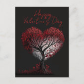 Gelukkig Valentijnsdag Red Heart Tree Briefkaart (Voorkant)