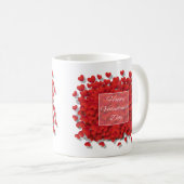 Gelukkig Valentijnsdag Red Hearts Coffee Cup Mok (Voorkant rechts)