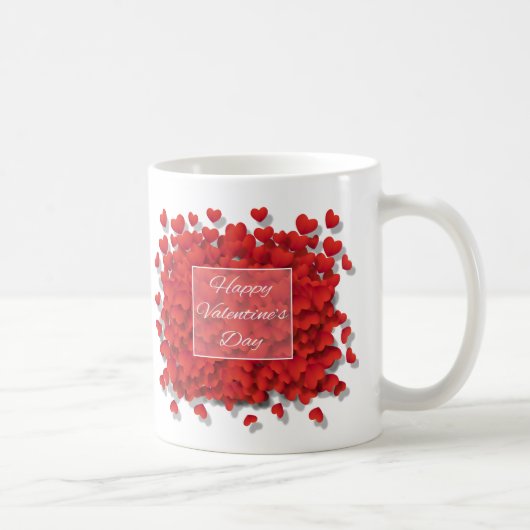 Gelukkig Valentijnsdag Red Hearts Coffee Cup Mok (Rechts)
