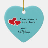 Gelukkig Valentijnsdag Red Hearts Keramisch Ornament (Achterkant)