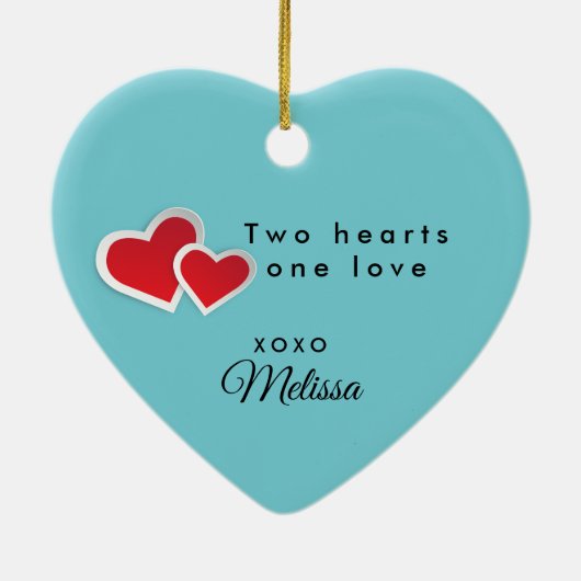 Gelukkig Valentijnsdag Red Hearts Keramisch Ornament (Achterkant)