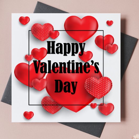 Gelukkig Valentijnsdag Red Love Hearts | FEESTDAGE Feestdagenkaart