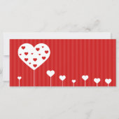 Gelukkig Valentijnsdag Red White Hearts Gift Kaart (Achterkant)