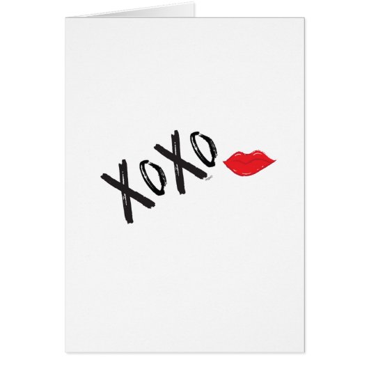 Gelukkig Valentijnsdag Red XOXO Love Kiss (Voorkant)