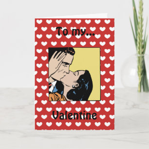 Gelukkig Valentijnsdag Retro Lover's Kaart