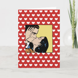 Gelukkig Valentijnsdag Retro Lover's Kaart