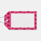 Gelukkig Valentijnsdag Rode Lippen Pixel Art Patro Cadeaulabel (Achterkant Horizontaal)