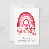 Gelukkig Valentijnsdag rode regenboogkaart Bedankkaart (Voorkant)