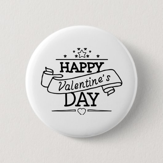 Gelukkig Valentijnsdag Ronde Button 5,7 Cm (Voorkant)
