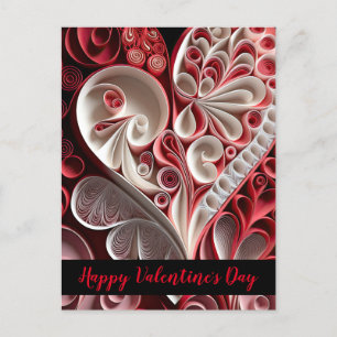 Gelukkig Valentijnsdag rood en roze hart Briefkaart