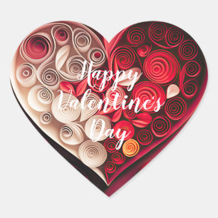 Gelukkig Valentijnsdag rood en roze hart Hart Sticker