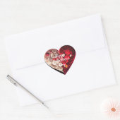Gelukkig Valentijnsdag rood en roze hart Hart Sticker (Envelop)