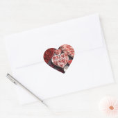 Gelukkig Valentijnsdag rood en roze hart Hart Sticker (Envelop)