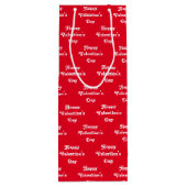 Gelukkig Valentijnsdag rood en wit patroon schatti Wijn Cadeautas (Achterkant)