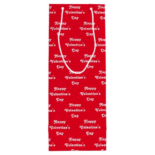 Gelukkig Valentijnsdag rood en wit patroon schatti Wijn Cadeautas (Achterkant)