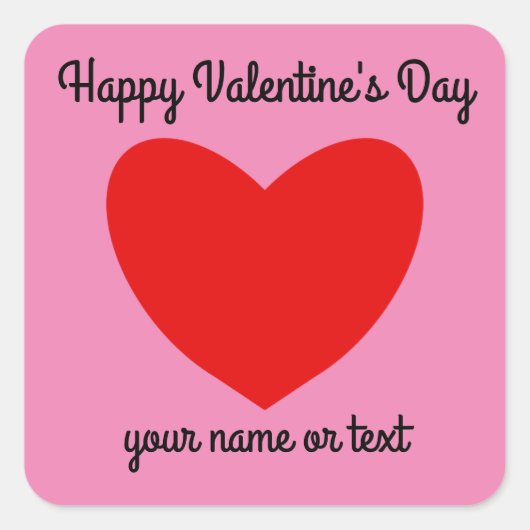 Gelukkig Valentijnsdag rood hart #1 Sticker (Voorkant)