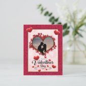 Gelukkig Valentijnsdag rood hart Feestdagenkaart (Staand voorkant)