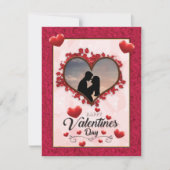 Gelukkig Valentijnsdag rood hart Feestdagenkaart (Voorkant)