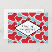 Gelukkig Valentijnsdag rood hart Feestdagenkaart (Voorkant / Achterkant)