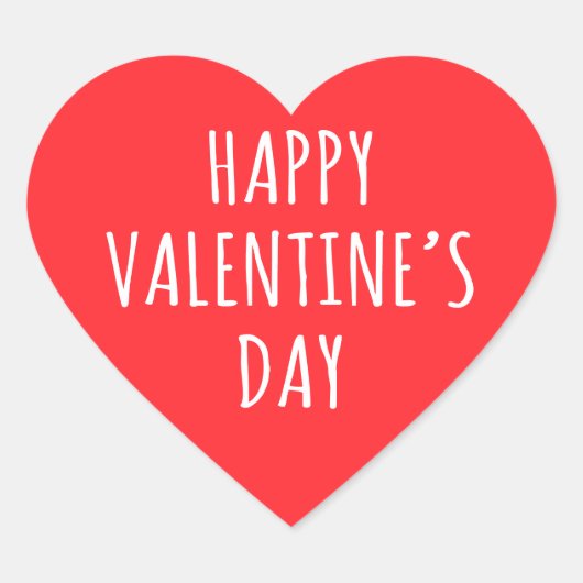 Gelukkig Valentijnsdag rood hart Hart Sticker (Voorkant)