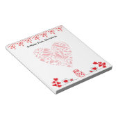 Gelukkig Valentijnsdag  rood hart  Notitieblok (Schuin)