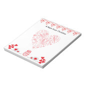 Gelukkig Valentijnsdag  rood hart  Notitieblok (Linkerzijde)