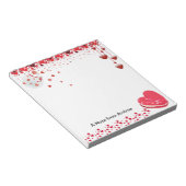 Gelukkig Valentijnsdag  rood hart Notitieblok (Schuin)