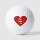 Gelukkig Valentijnsdag rood hart voor haar Golfballen (Voorkant)