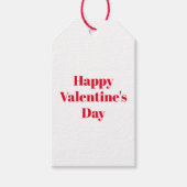 Gelukkig Valentijnsdag rood wit, modern chic Cadeaulabel (Voorkant)