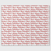 Gelukkig Valentijnsdag rood wit patroon Cadeaupapier (Vlak)